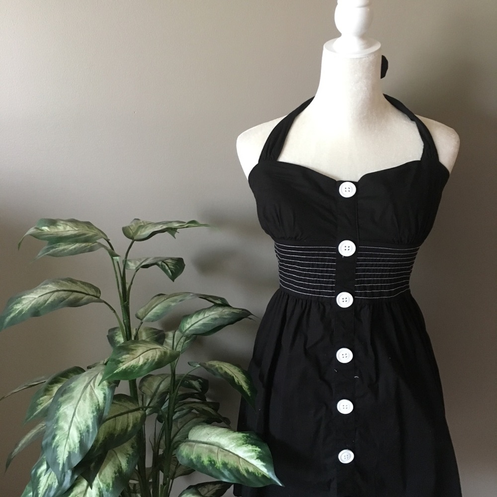 Black and White Button Down Dress